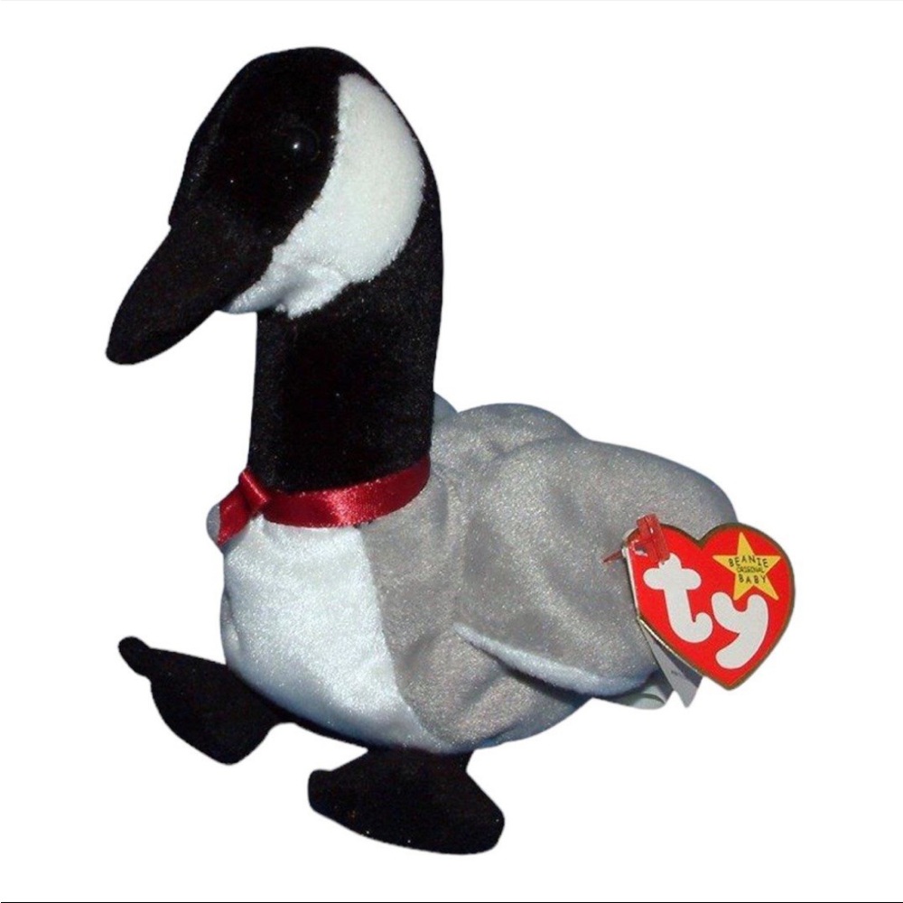 Ty Black and White Goose Plush Toy